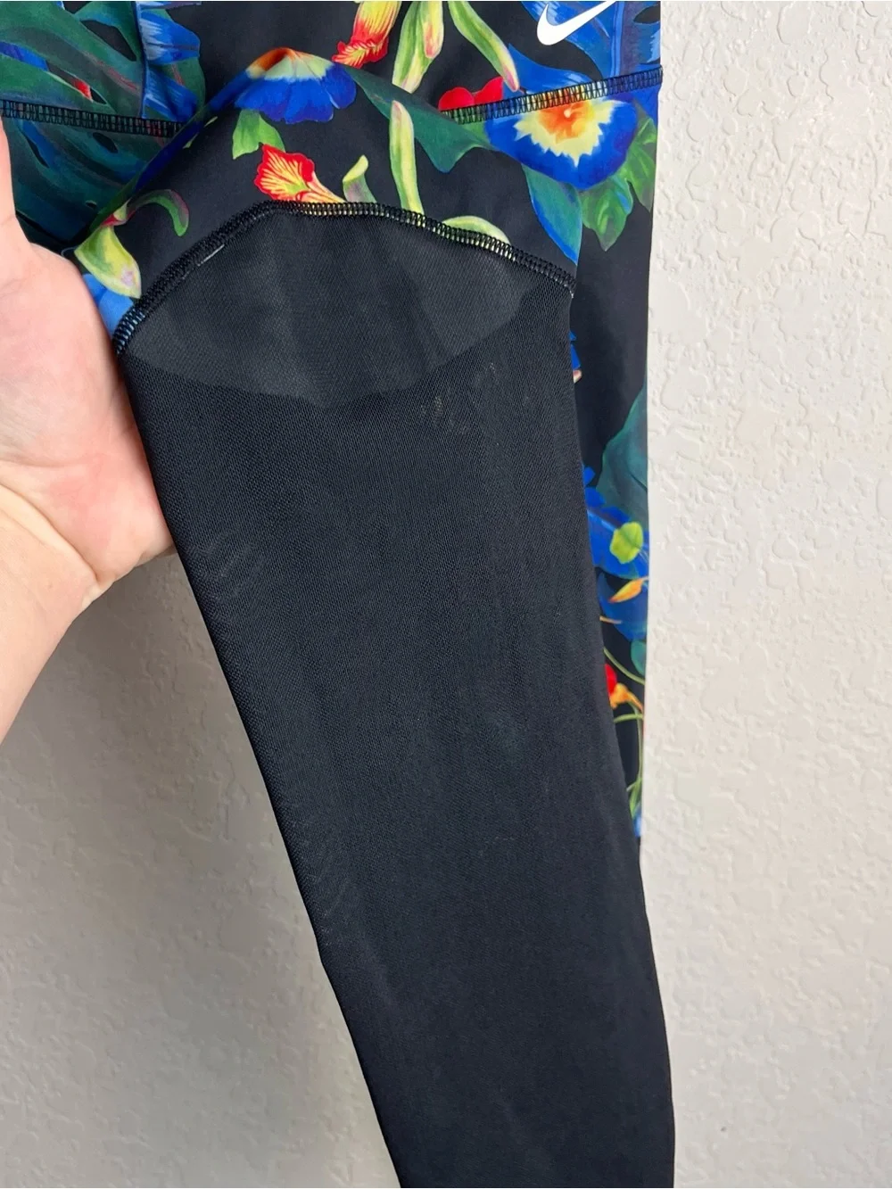 Nike Power 7/8 Training Tights Leggings Small S Tropical Floral Mesh Women’s