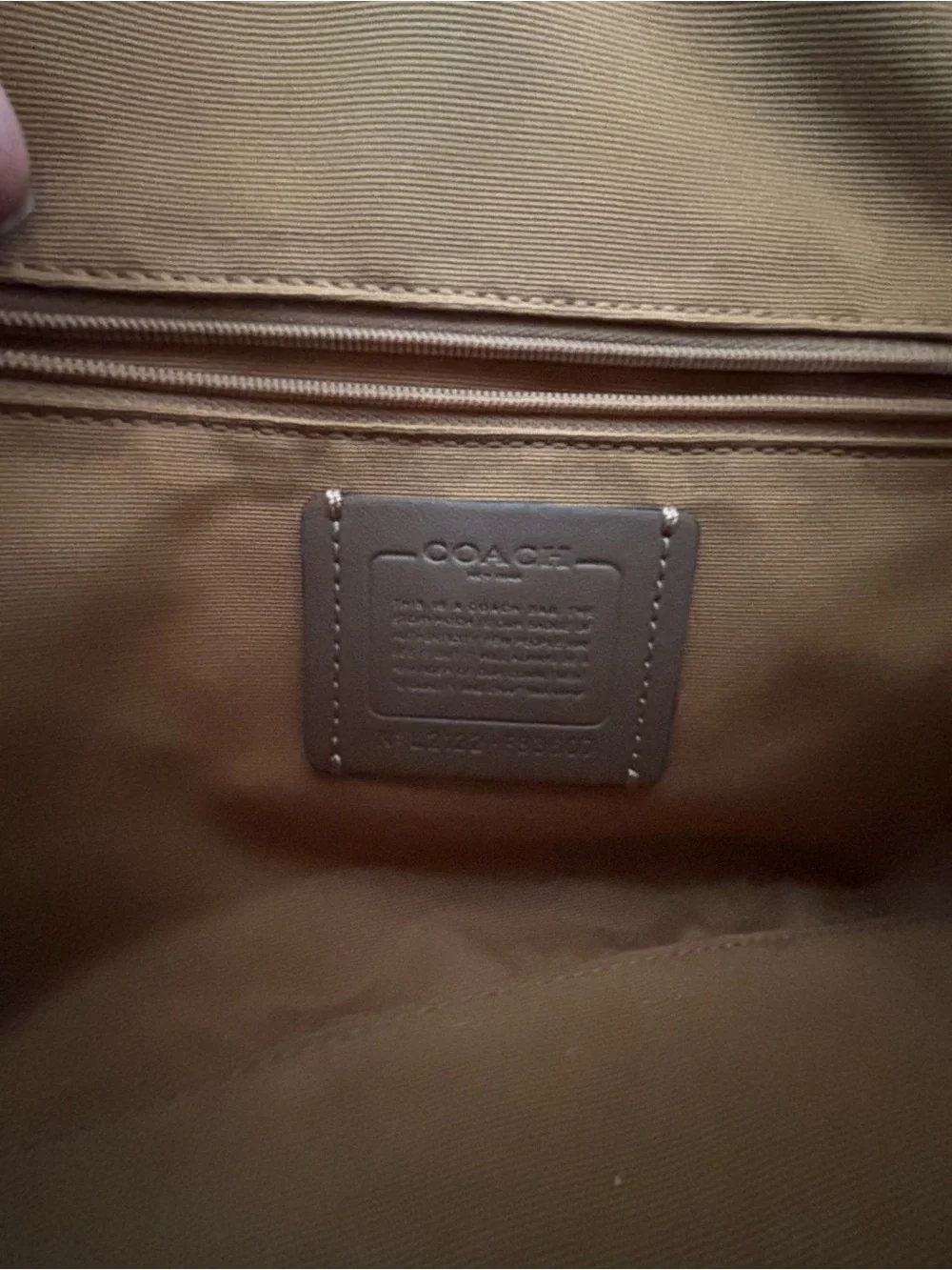 Coach Signature Canvas Satchel in Beige with White Trim