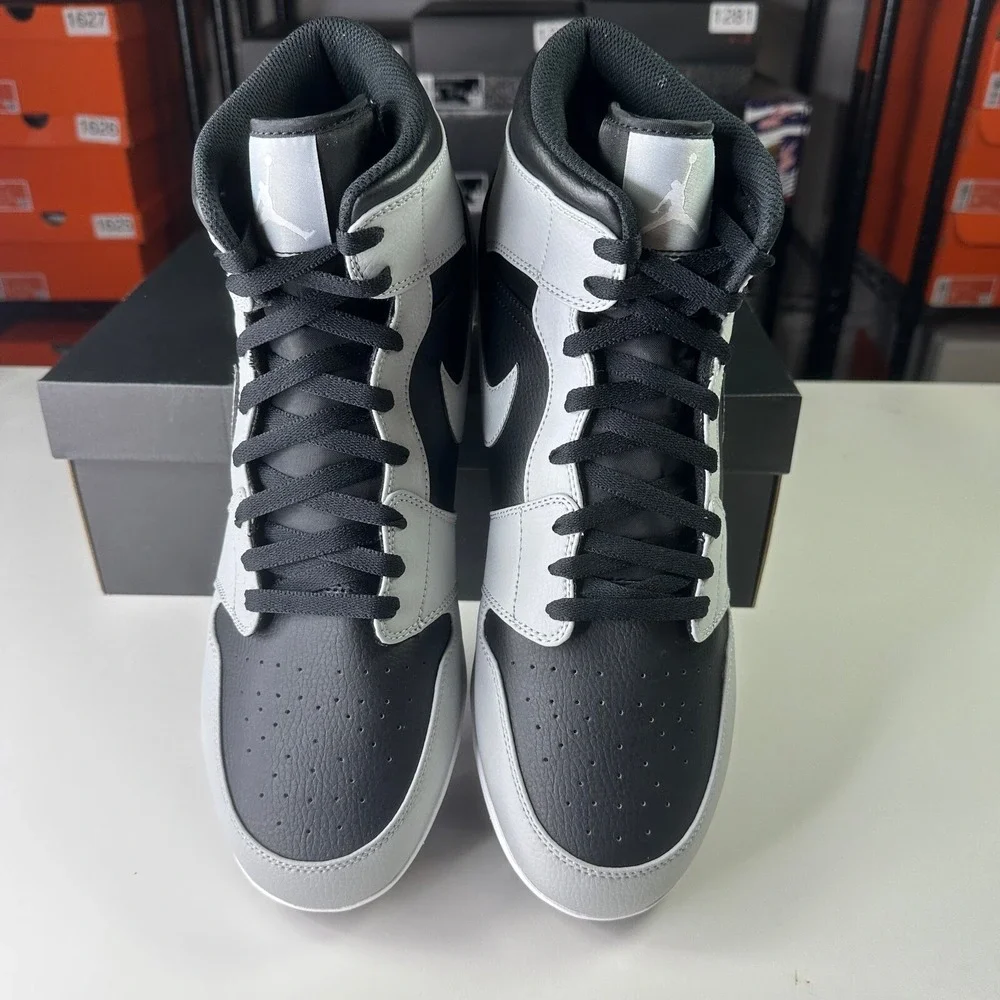 Nike Air Jordan 1 Mid TD Shadow 2.0 Football Cleat Size 12 FJ6805-002 Black Grey