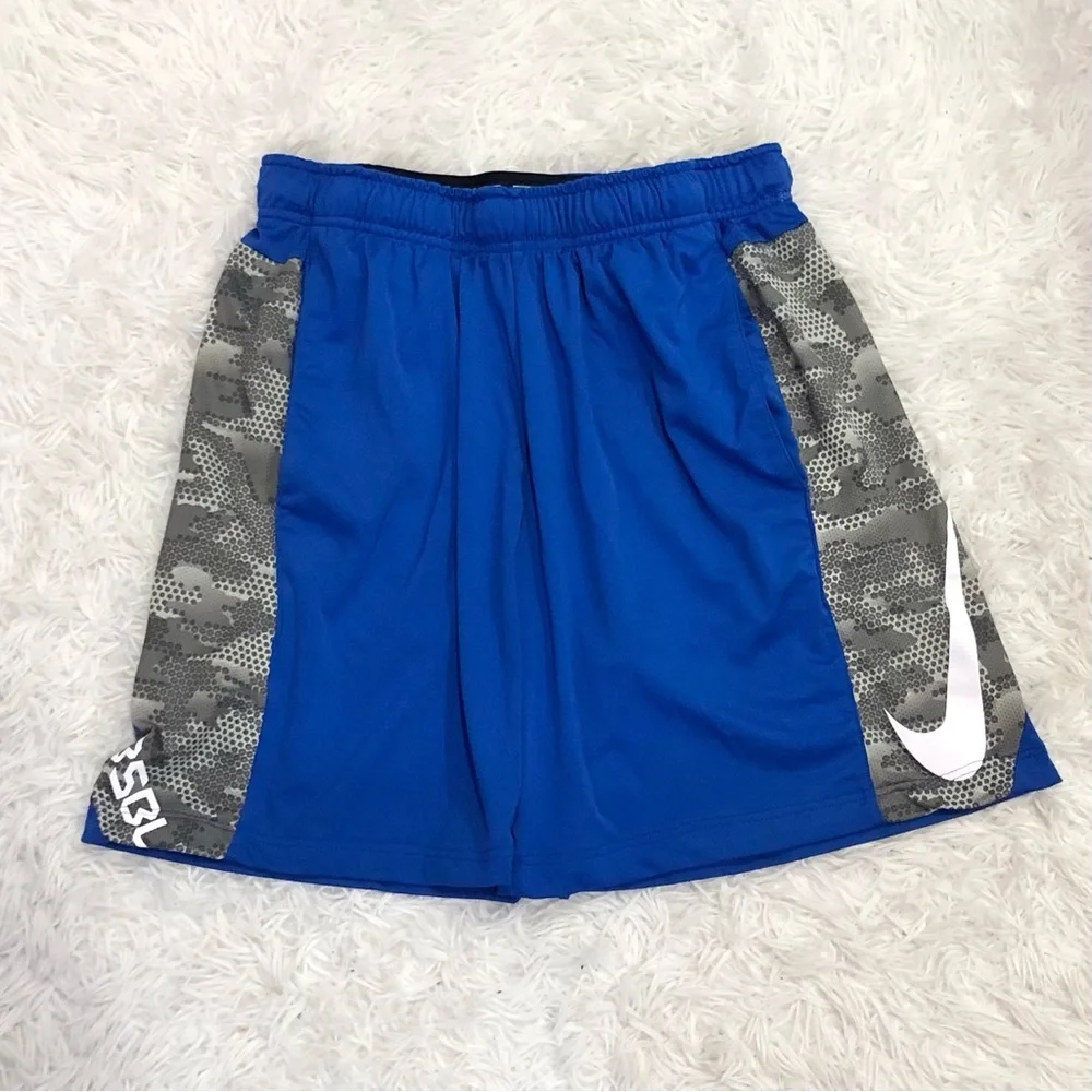 Nike Dri Fit MLB baseball Fly Performance Shorts Grey Blue‎ Large