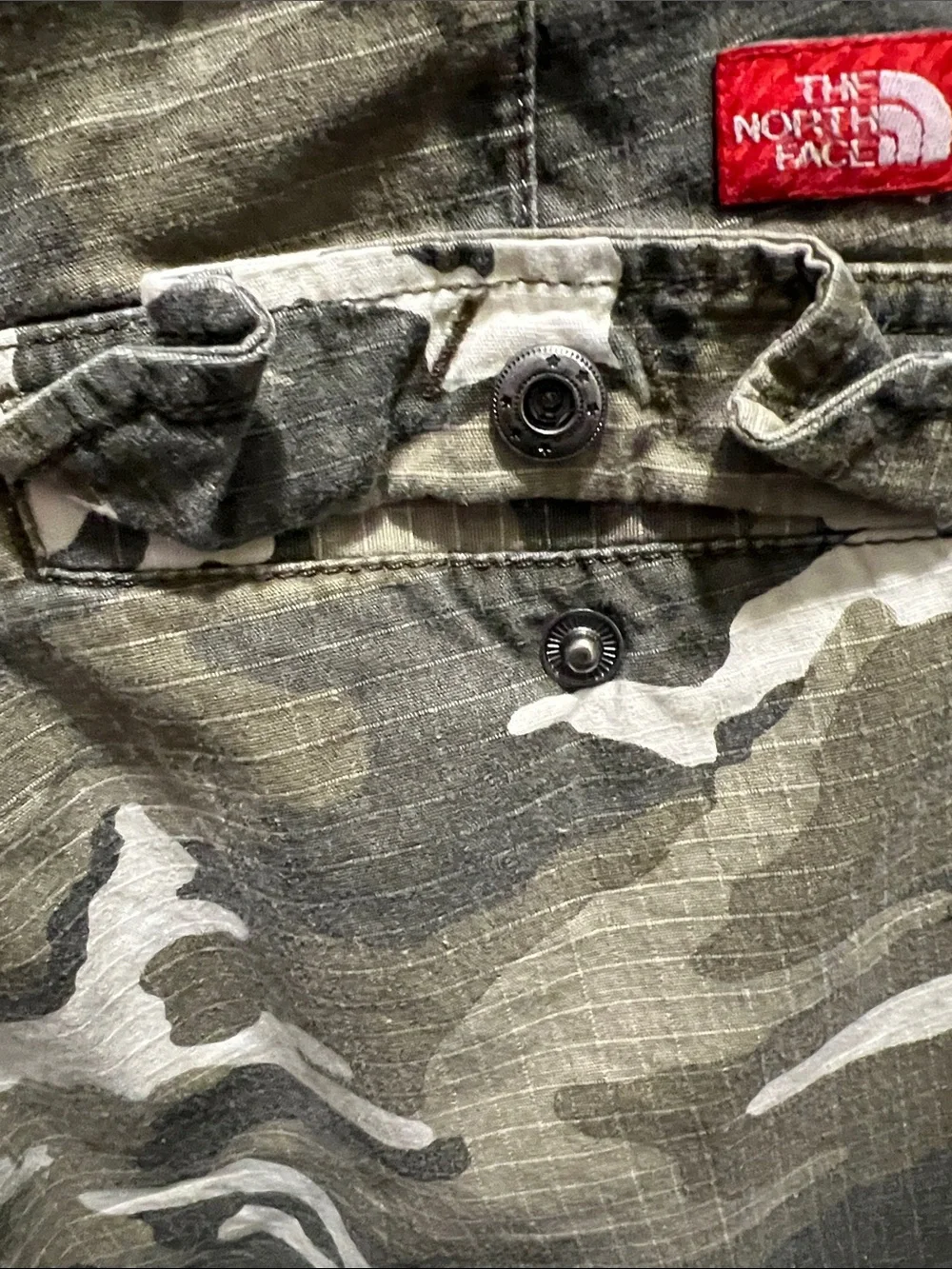 The North Face camo fabric