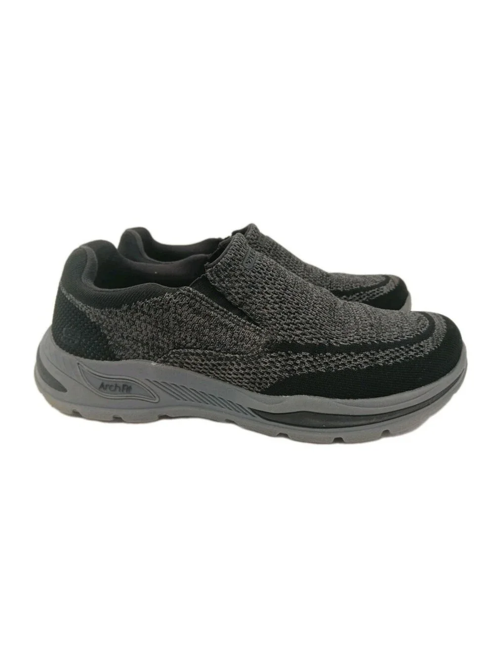 Skechers Air Cooled Arch Fit Shoes Mens 9.5 Gray Black Slip-on Loafers  Casual