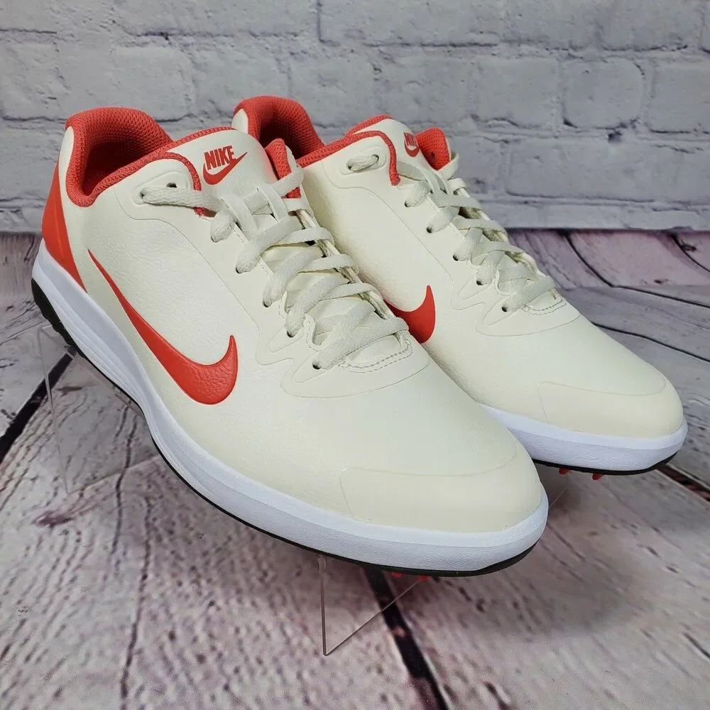 Nike Golf Shoes Mens 8 Cream Orange Infinity Fitsole Sail Magic Ember Swoosh