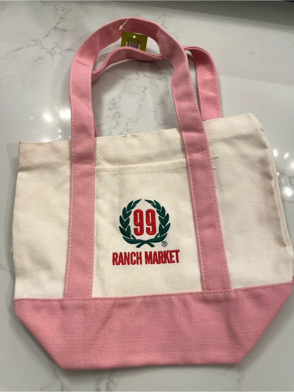 99 Ranch Pink & Cream Canvas Tote Bag, NWT