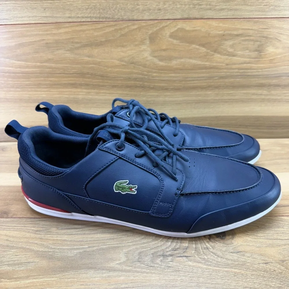 Lacoste Marina Casual Sneakers Mens 12 Navy Blue Lifestyle Everyday Travel