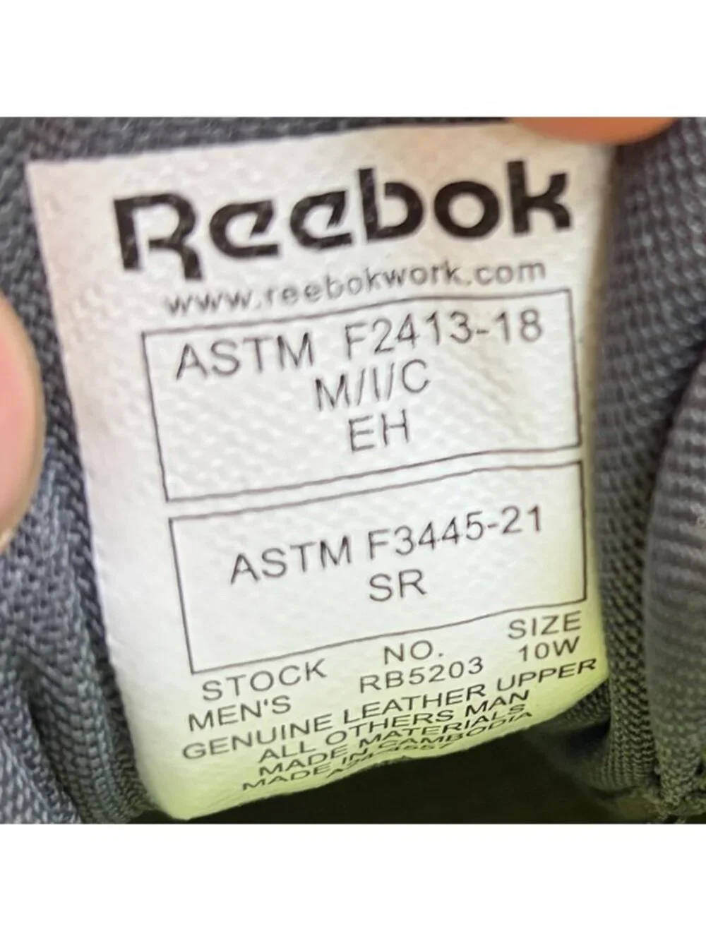 Reebok Premier Road Plus VI Mens Size 10E Blue Composite Safety Toe Work Shoes