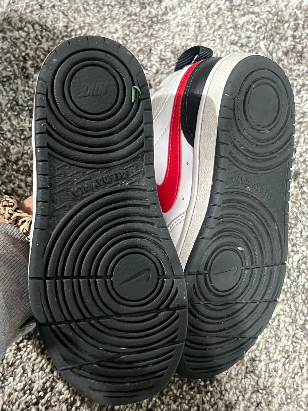 Nike Kids White Black & Red High-Top Velcro Sneakers