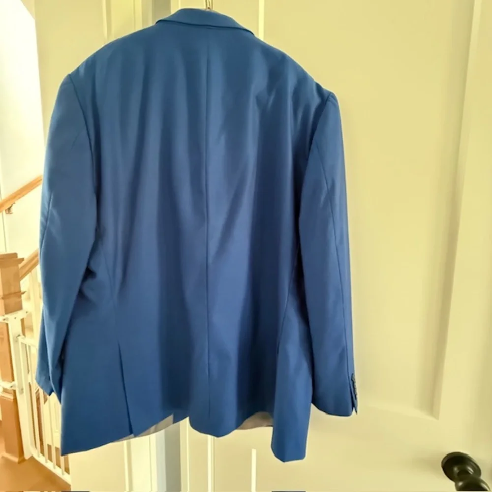Hart Schaffner Marx Blazer Mens 52R 100% Wool Regular Fit Sports Coat Royal Blue