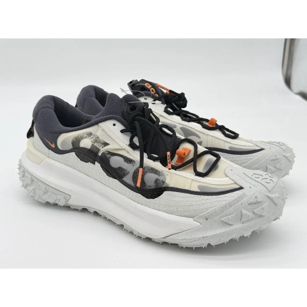 Size 10- Nike ACG Mountain Fly 2 Low Trail Hiking Shoes White Black DV7903-001