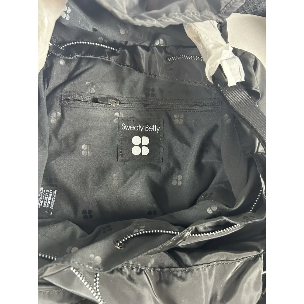 NWT Sweaty Betty Nylon Rucksack Backpack Black Lightweight Travel Gym Everyday