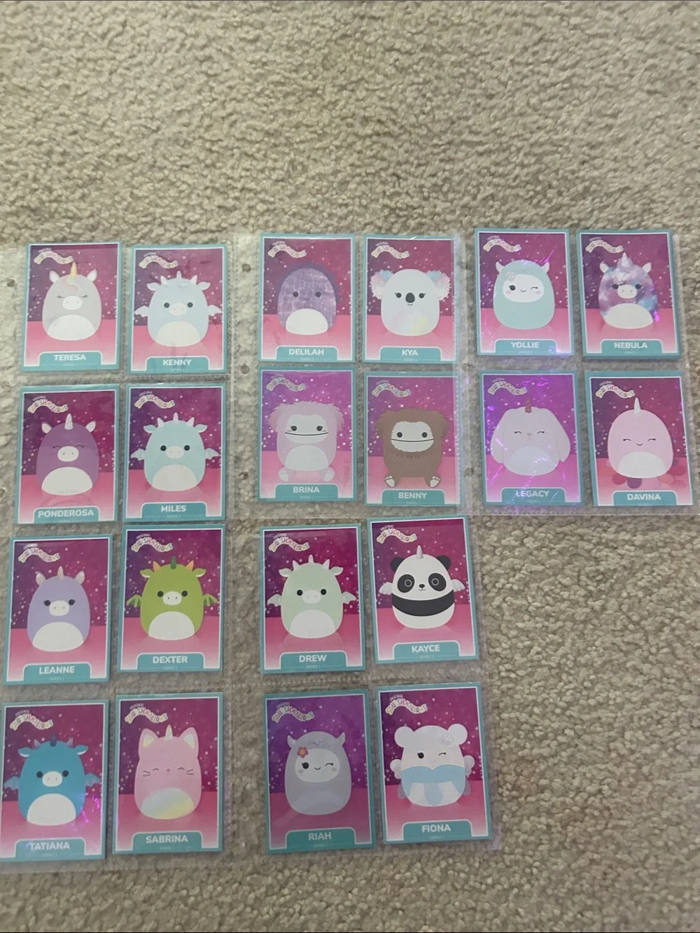 Almost complete series 1 squish mallow card collection