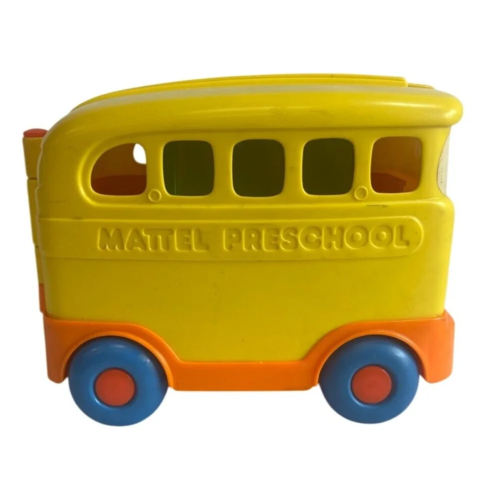 Vintage Mattel Preschool Yellow School Bus‎ Toy Vehicle Car
