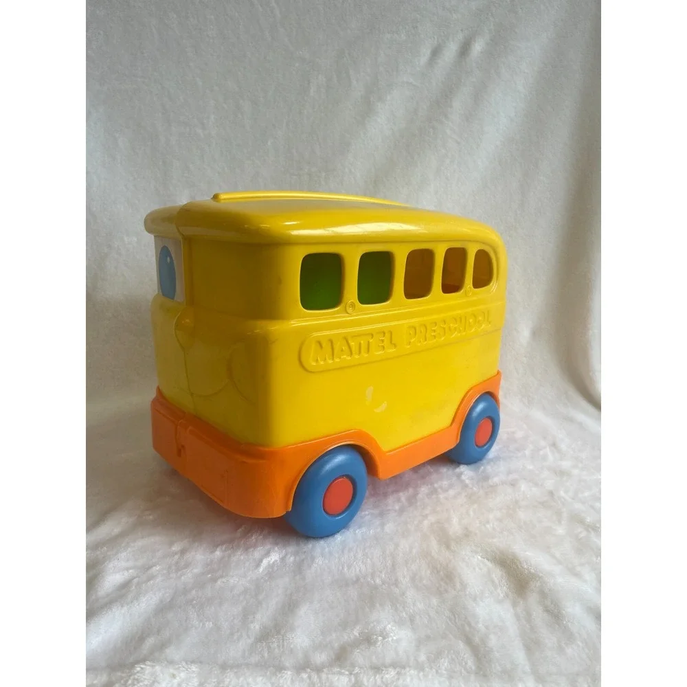 Vintage Mattel Preschool Yellow School Bus‎ Toy Vehicle Car