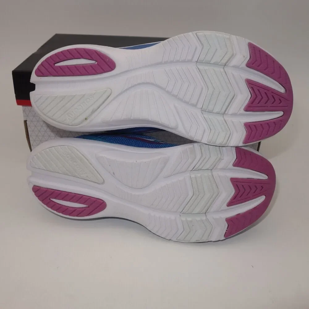 NEW Saucony Kinvara 12 Sneakers Lace Up Running Shoes Blue Pink Big Girl's 7