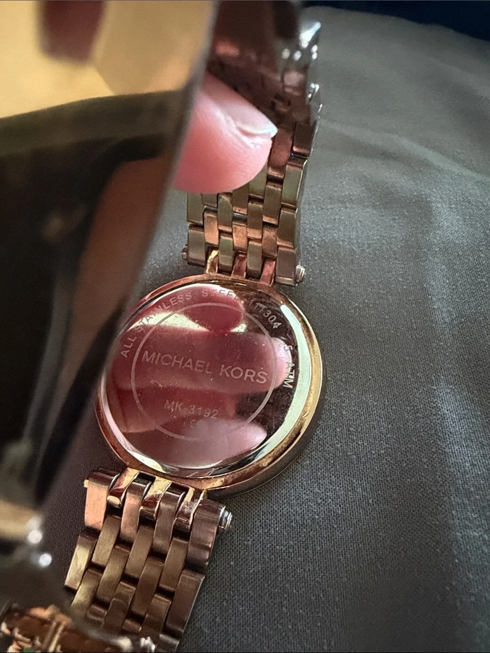 Michael Kors Rose Gold Tone Crystal Accent Bracelet Watch