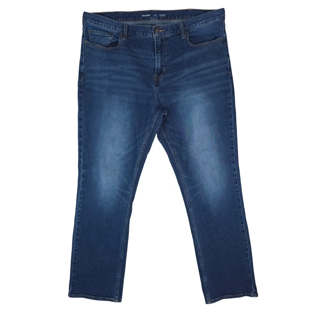 Old Navy Straight Leg Jeans Mens 40x32 Blue Built-In Flex Denim Minimalist