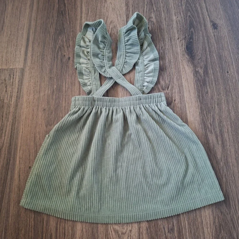 💙 Wonder Nation Girls Soft Thick Corduroy Overall Dress Size 4T Fall Winter Cla
