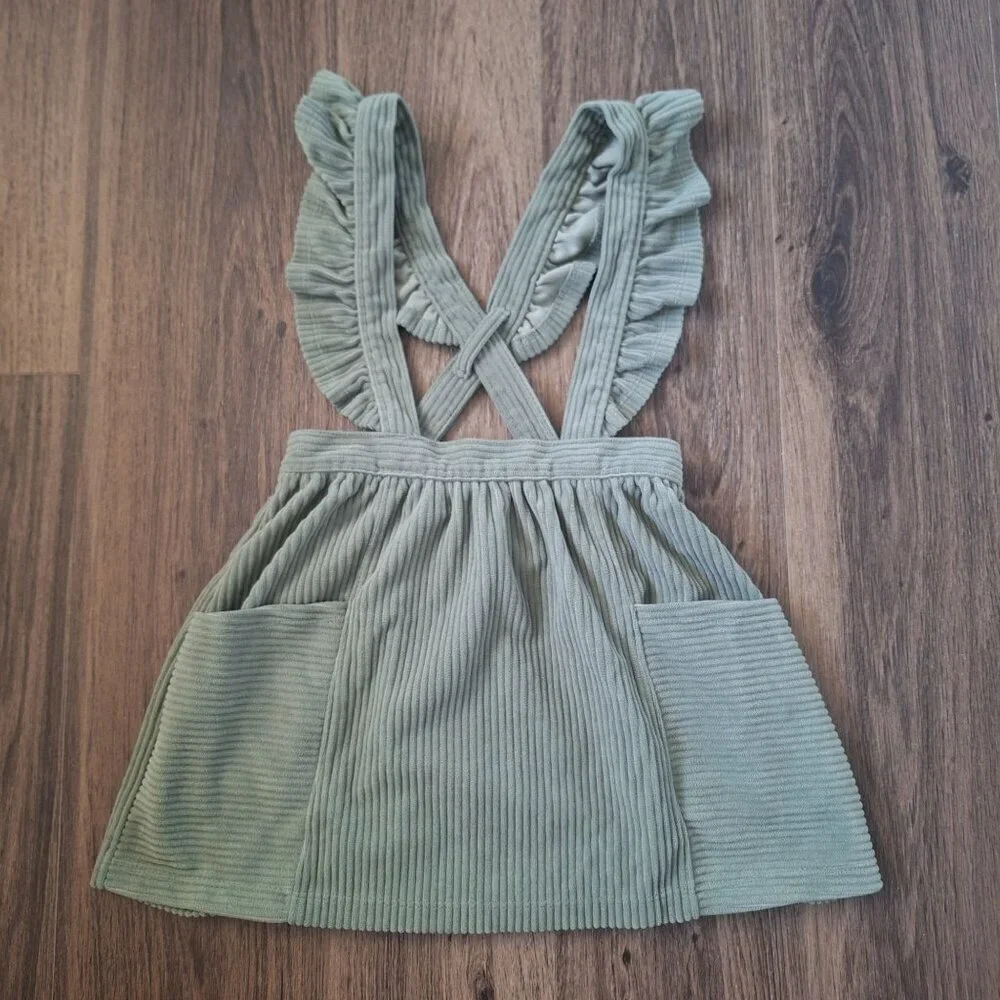 💙 Wonder Nation Girls Soft Thick Corduroy Overall Dress Size 4T Fall Winter Cla