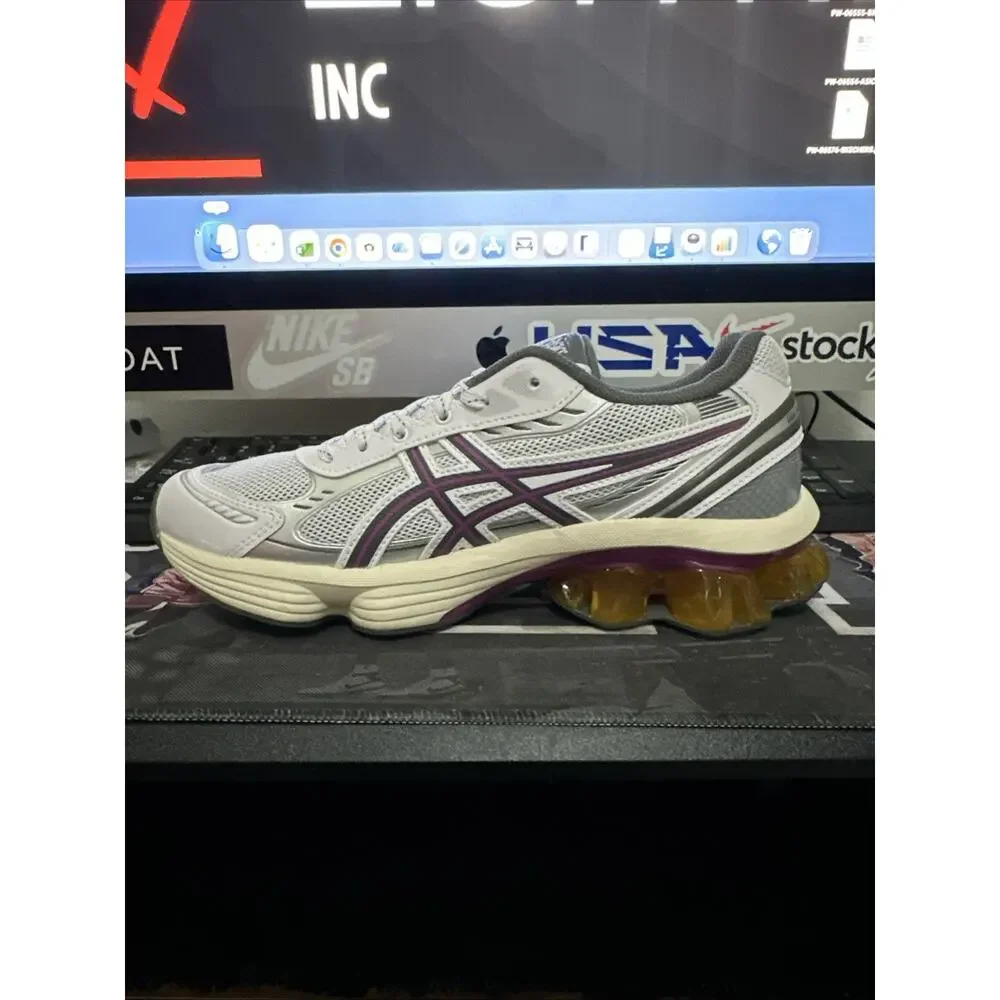 New Women's Size 10 Asics Gel-Kinetic Fluent White Truffle Grey 1203A591-100