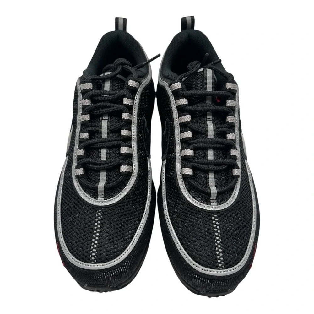 Nike Air Zoom Spiridon SP Shoes Size Mens 7‎ Womens 8.5 Black/Metallic Silver