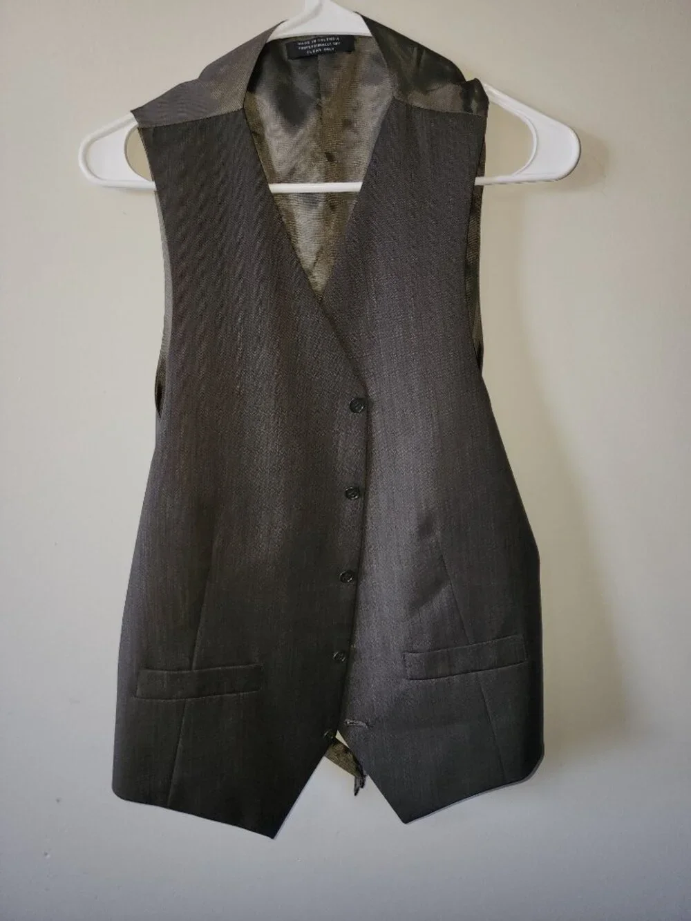 Oscar de la Renta Jacket Men’s 42R Wool Cashmere Blazer & Vest Set Gray Brown