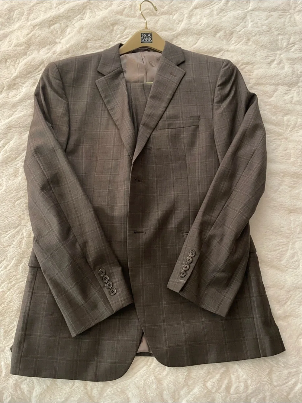Design Lab Lord & Taylor Men's Plaid Brown Suit Set