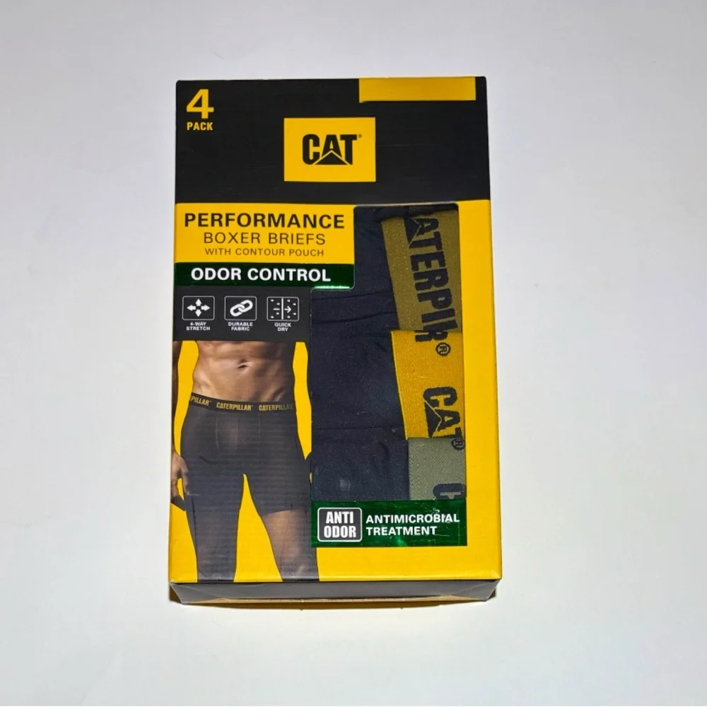 Caterpillar CAT Men’s Performance Boxer Briefs contour pouch underwear 4-pack