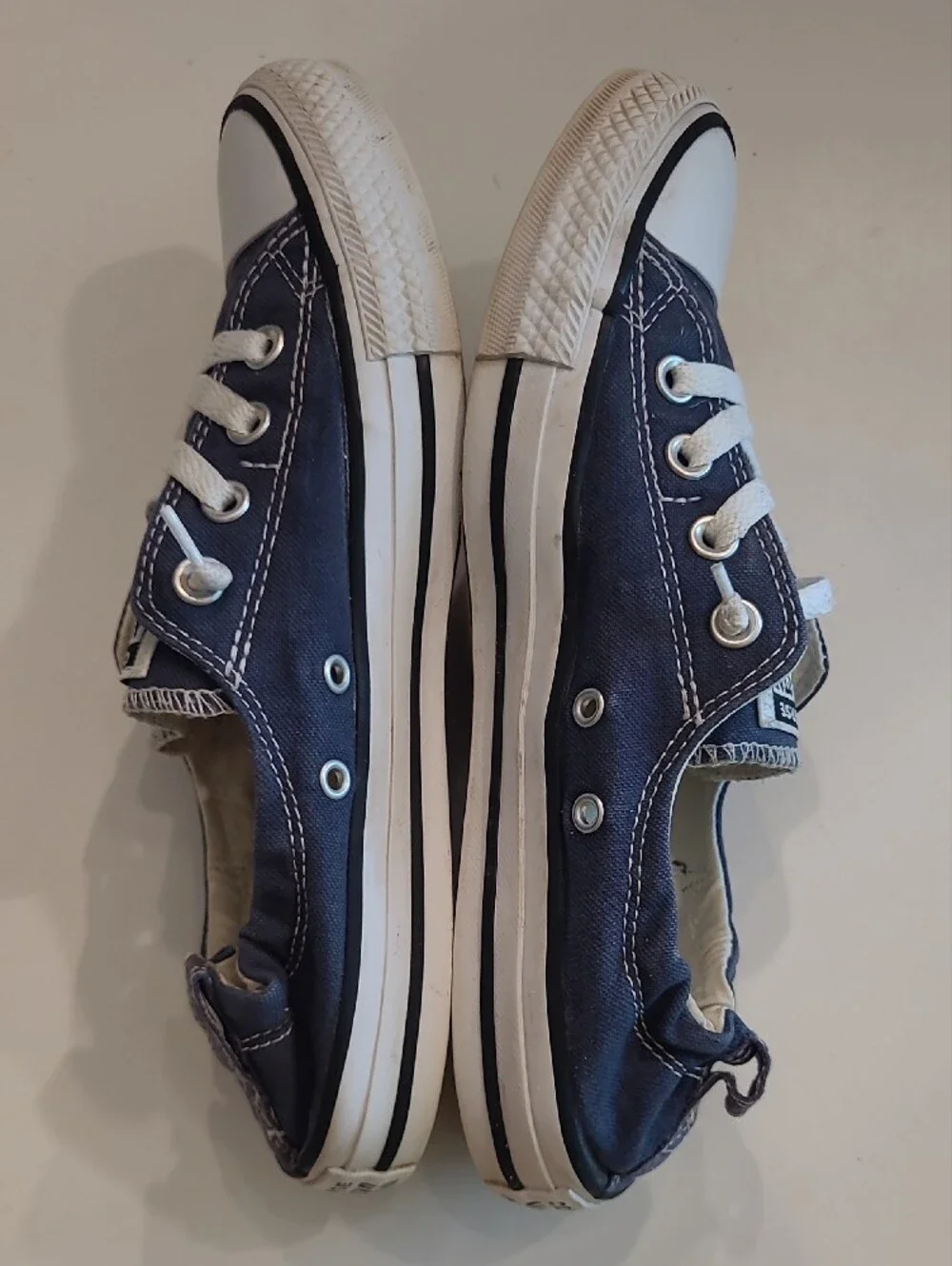 Converse Chuck Taylor All-Star Classic Low Top Lace Up Blue Trim Canvas Sneaker