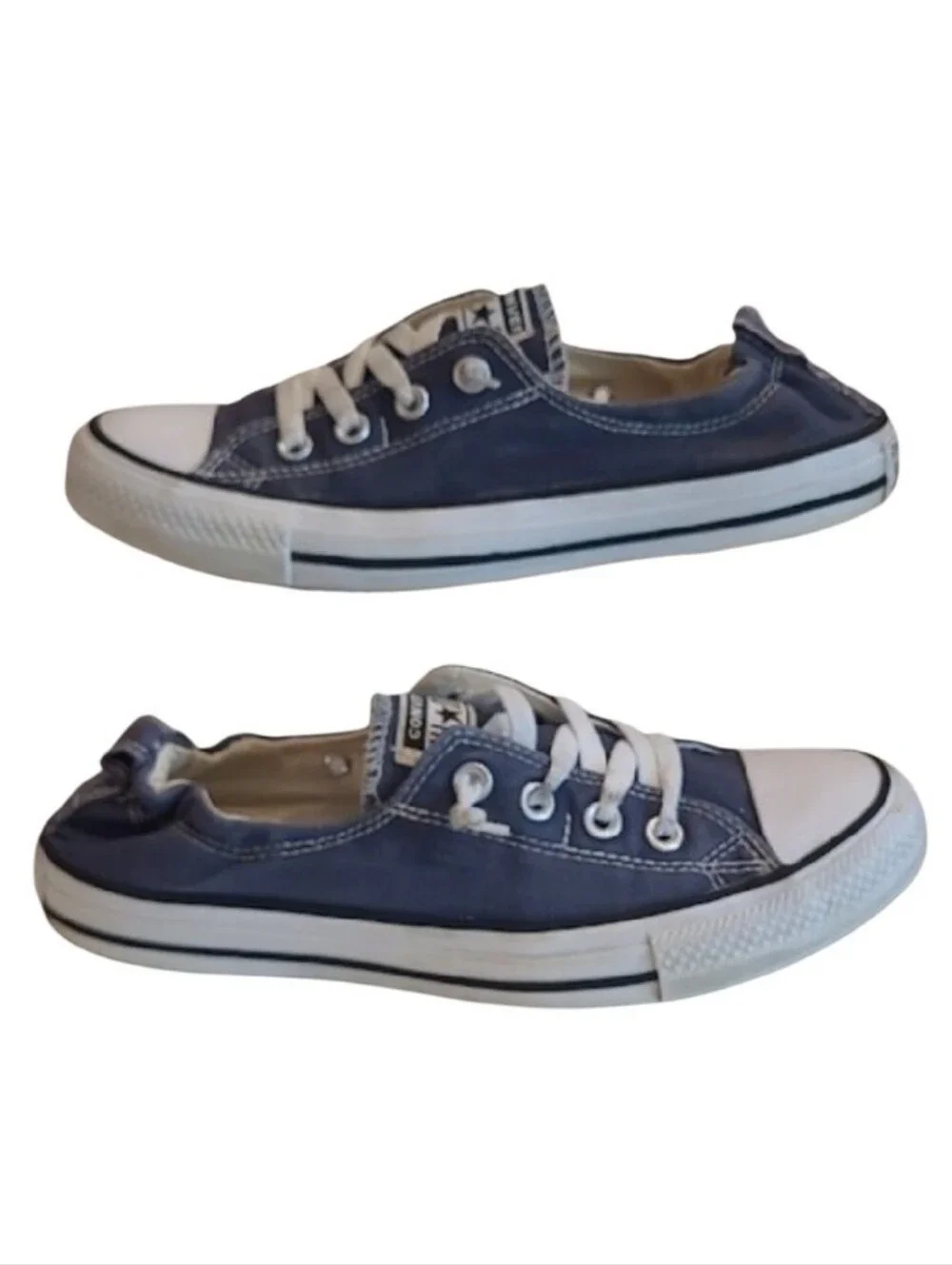 Converse Chuck Taylor All-Star Classic Low Top Lace Up Blue Trim Canvas Sneaker