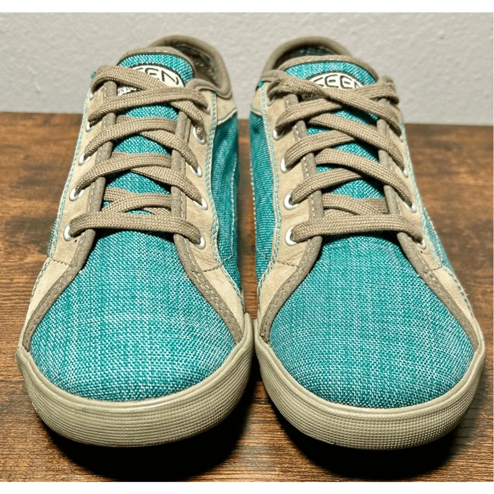 Keen Arcata Kid’s Canvas Lace Up Turquoise Casual Shoes Sz 6 US/ 5 UK