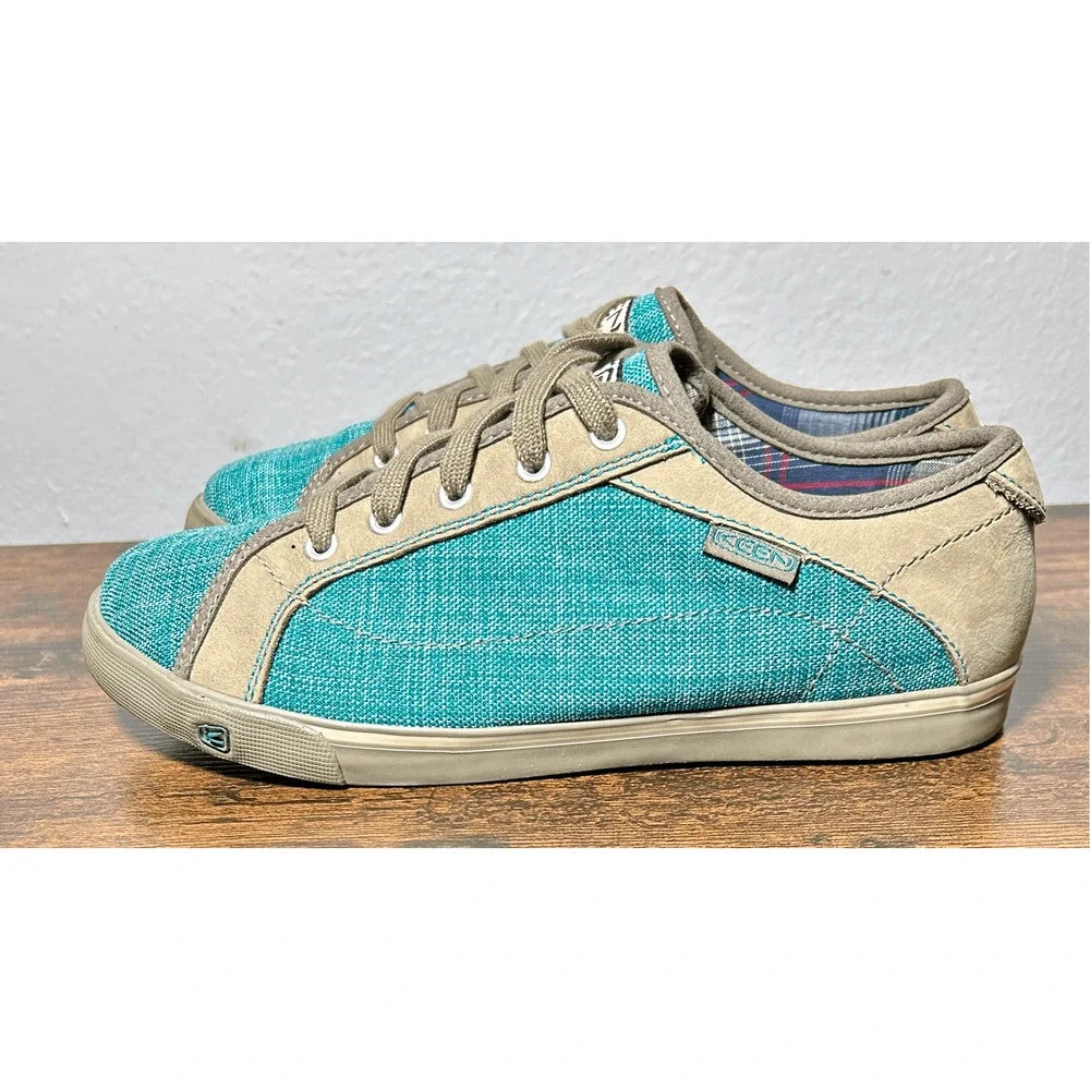 Keen Arcata Kid’s Canvas Lace Up Turquoise Casual Shoes Sz 6 US/ 5 UK