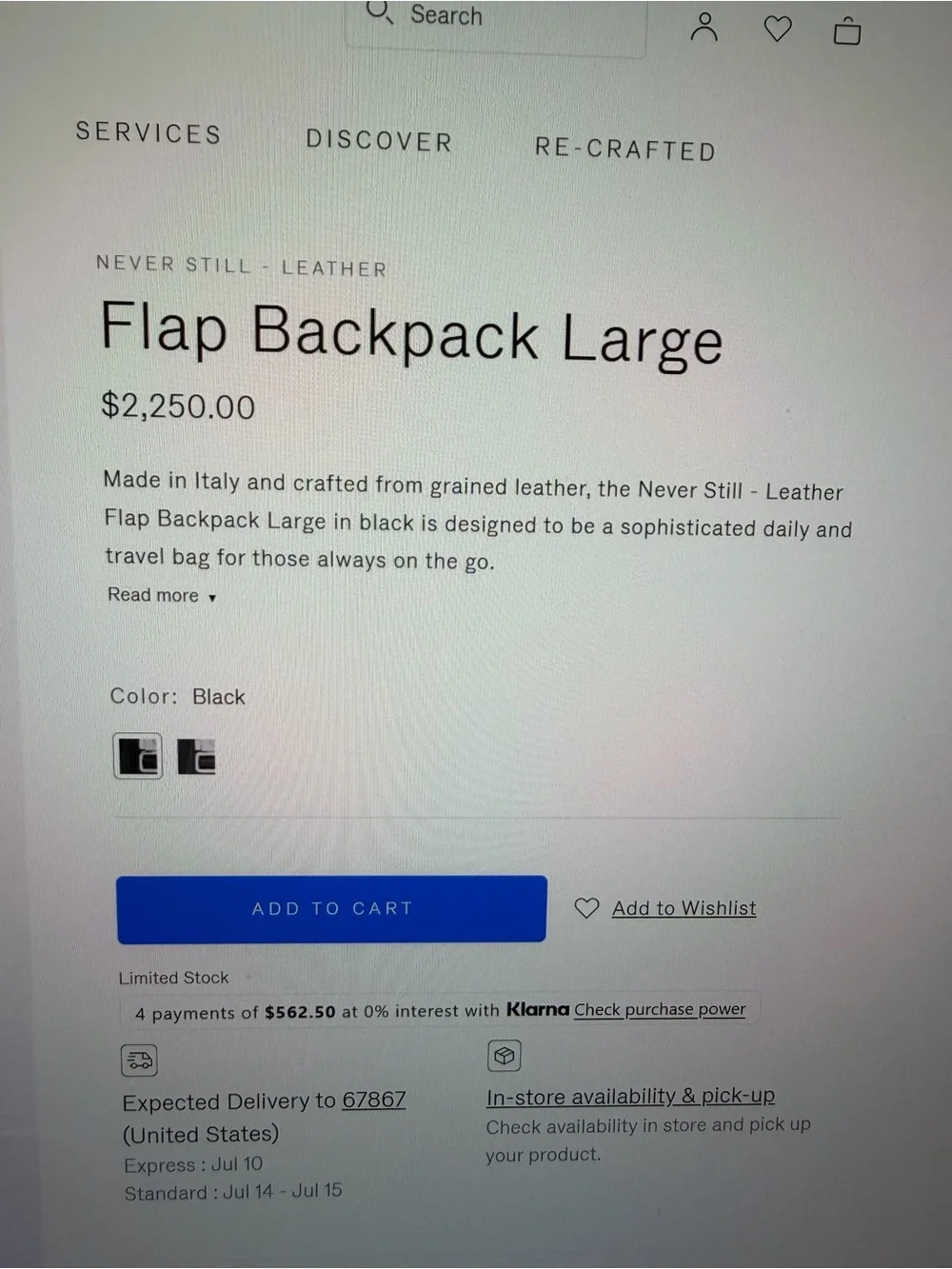 RIMOWA backpack pebbled