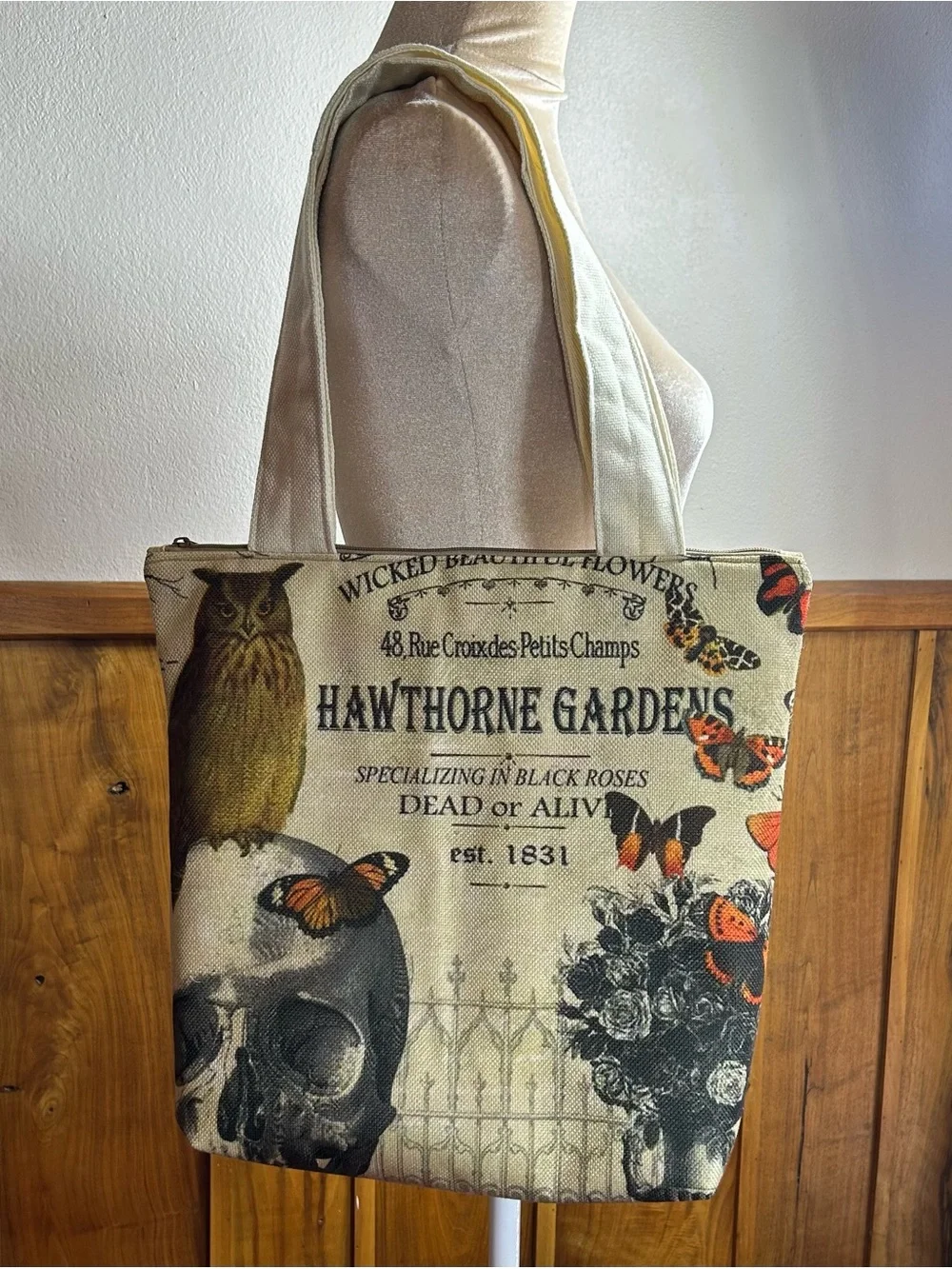 Hawthorne Gardens Graphic Canvas Tote Bag