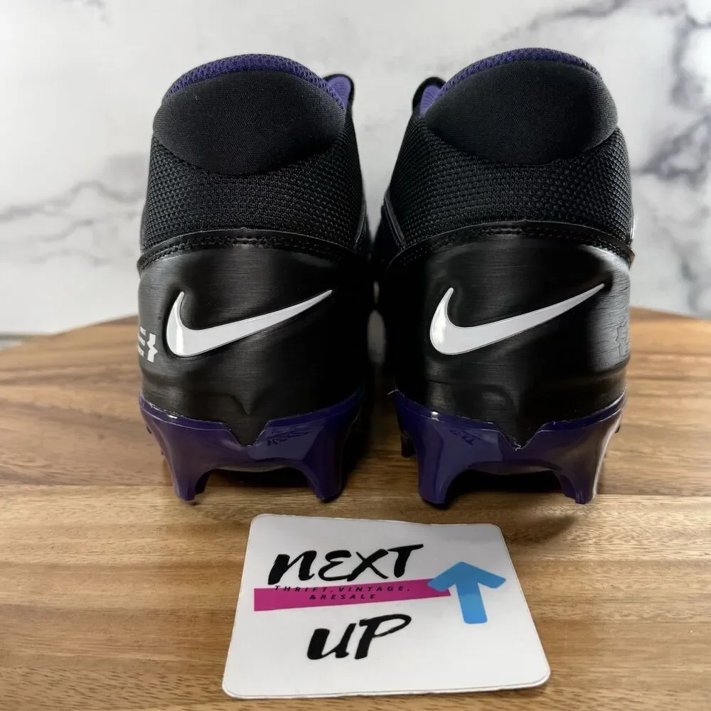 Size 10.5-Nike Alpha Menace 4 Pro Football Cleats Black Purple IB2507-004 RARE