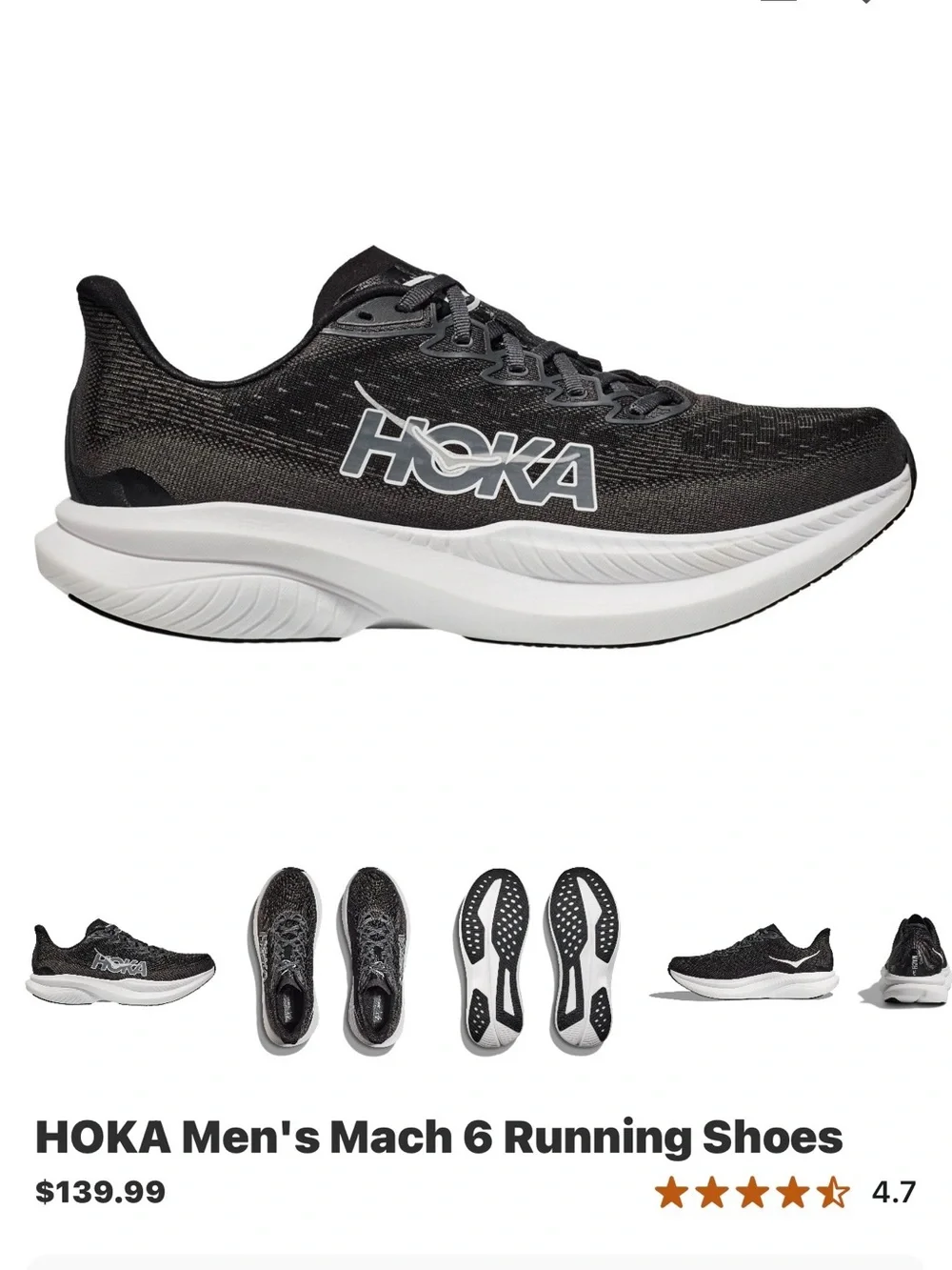 Hoka Men's Mach 6 2E WIDE SZ 11 mens new in box !!