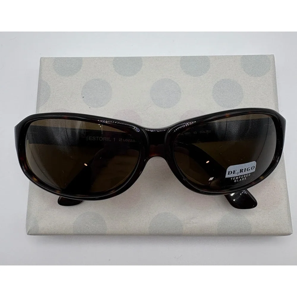 Lozza Estoril 1 1651/63/722 Brown/Tan Oval Tortoiseshell Sunglasses Italian Made