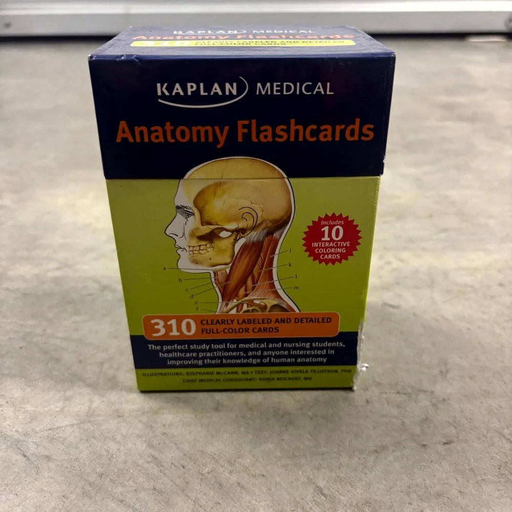Kaplan Medical Anatomy Flashcards 310 Full Color Study Cards 2011 Box Set