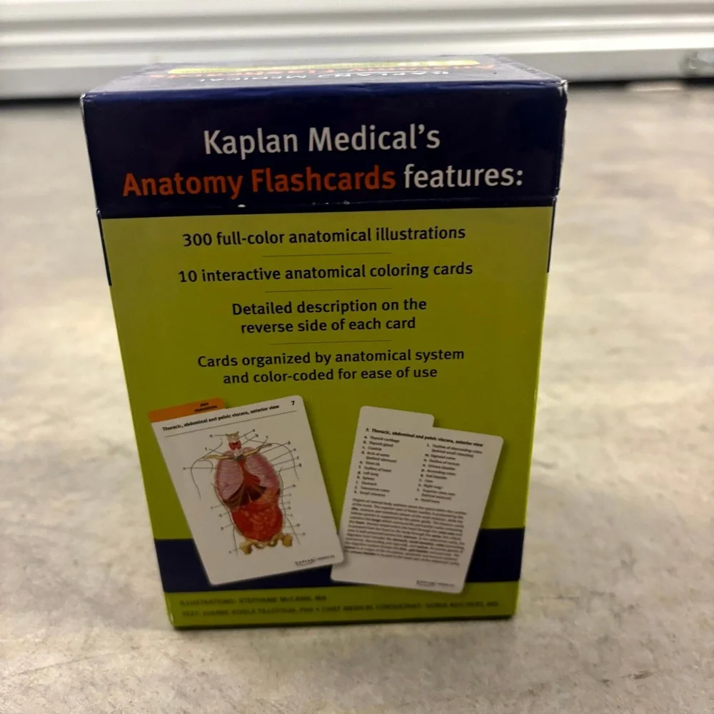 Kaplan Medical Anatomy Flashcards 310 Full Color Study Cards 2011 Box Set
