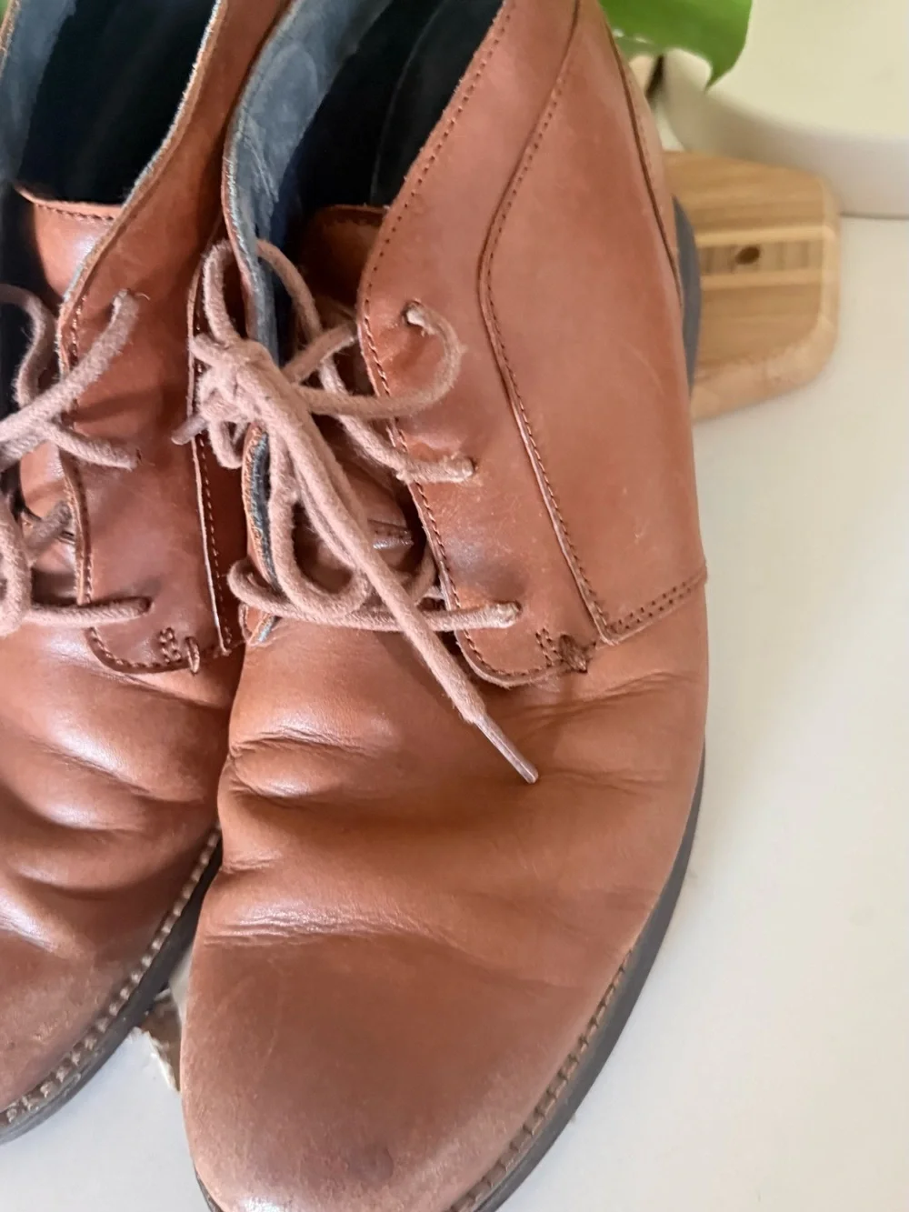 Cole haan Men's Brown Leather Lace-Up Boots