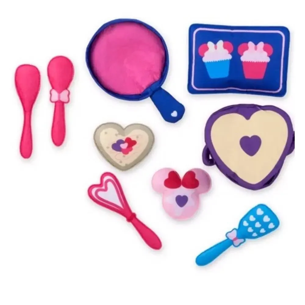 Disney Minnie & Mickey Mouse Fold-Up Kitchen Playmat 11pc Plush Toy Set