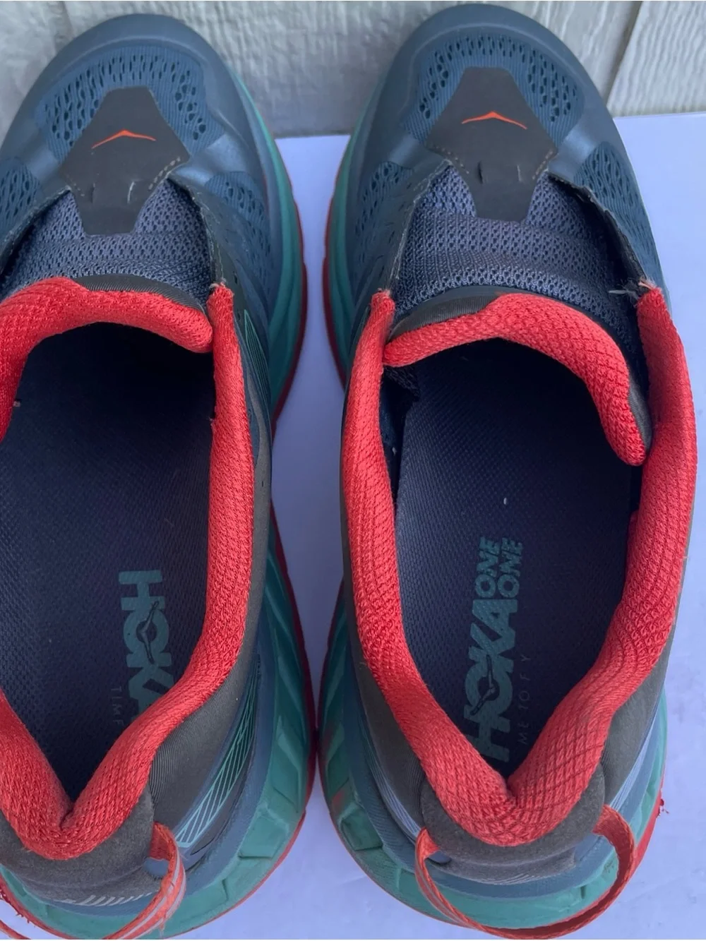 Hoka One One Stinson ATR 5 Running Shoes Mens 9 Blue/Orange F27219E read