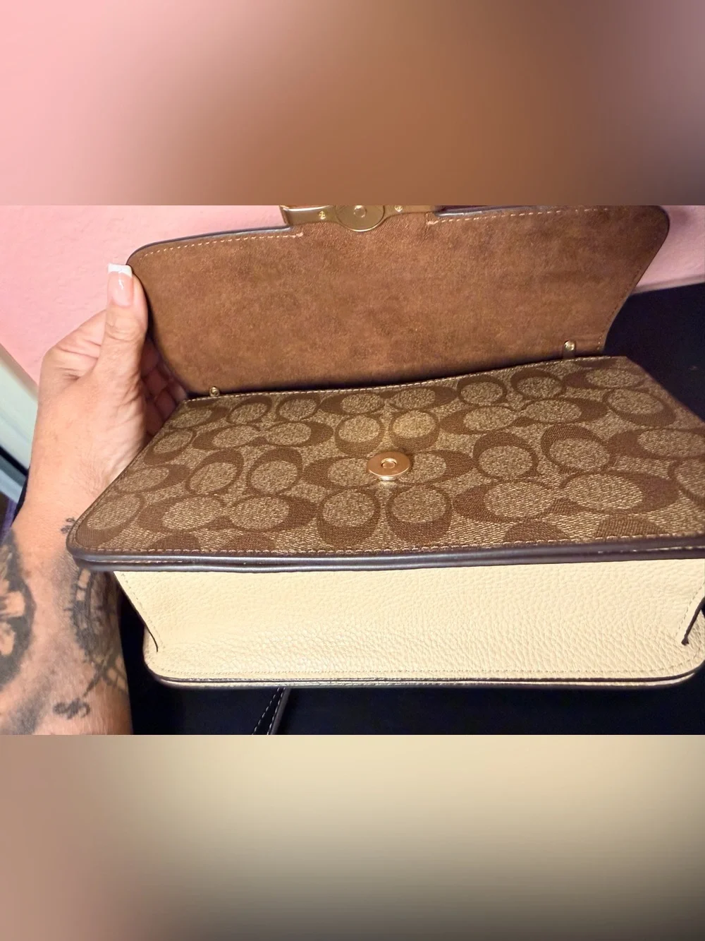 Coach large phone leather