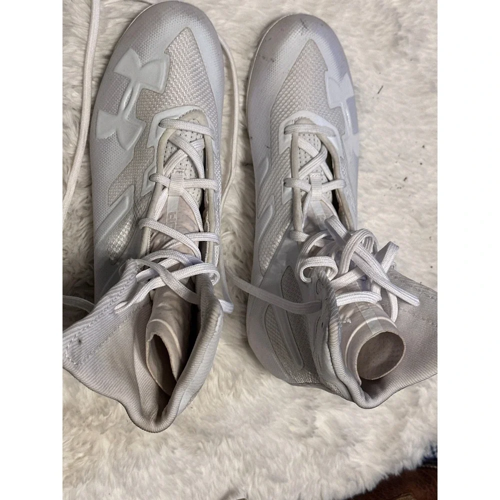 Under Armour Highlight MC Football Cleats White High Top 3000177-100 Mens 8.5