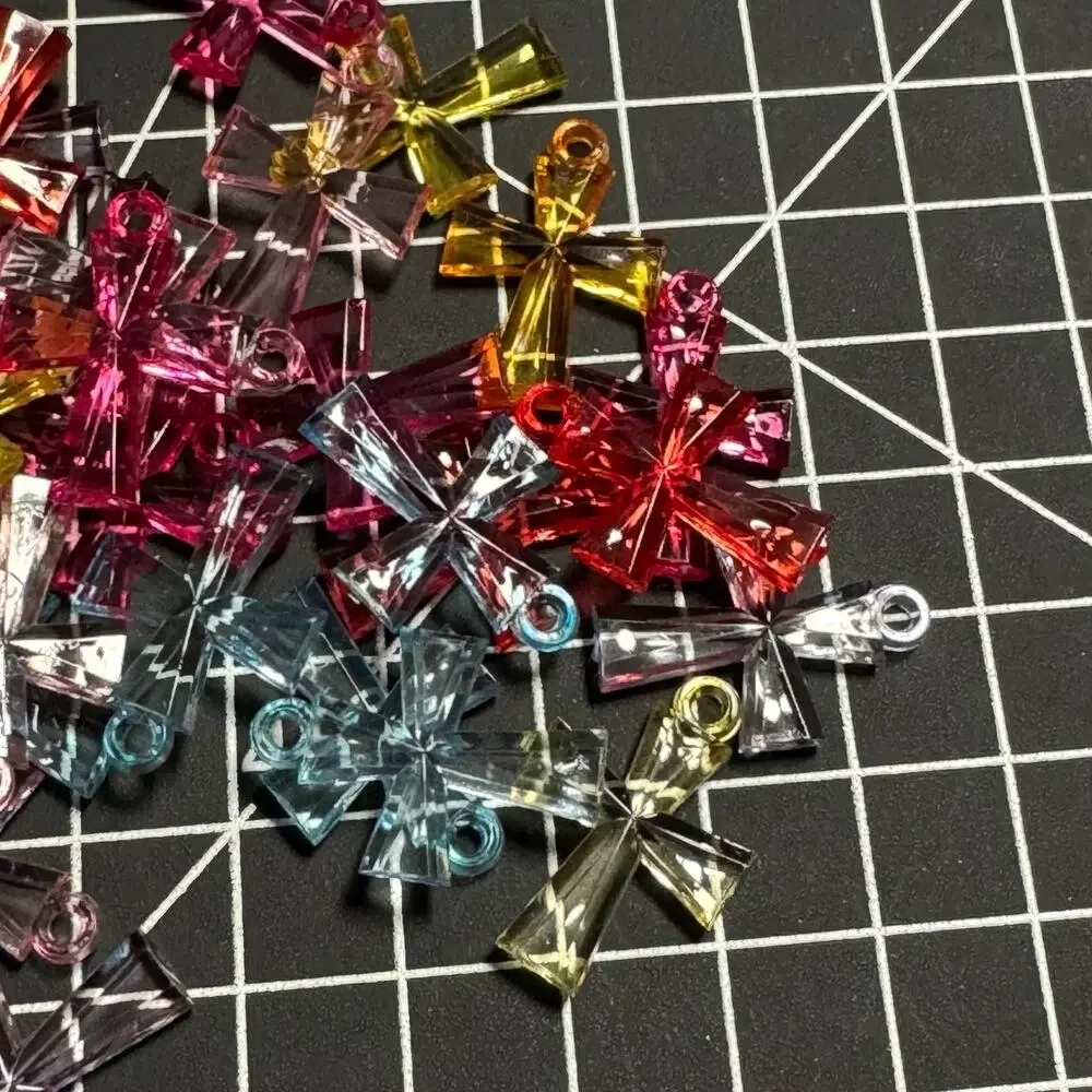 Lot Clear Multicolor Acrylic Cross Pendant Charms Jewelry Making Craft Supplies