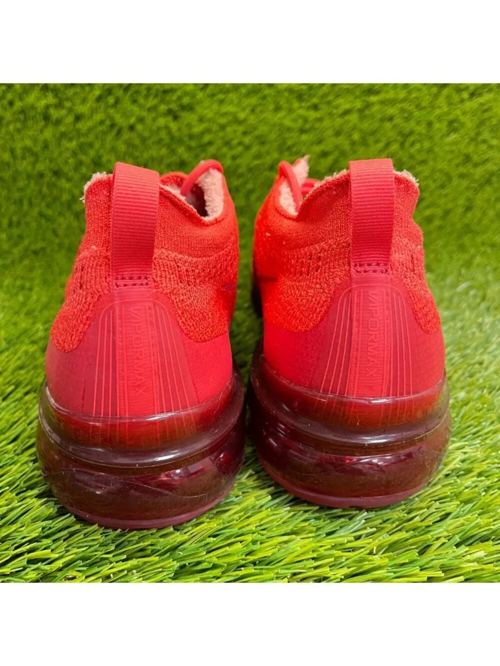 Nike Air VaporMax 2023 Flyknit Mens Size 9 Red Athletic Running Shoes Sneakers