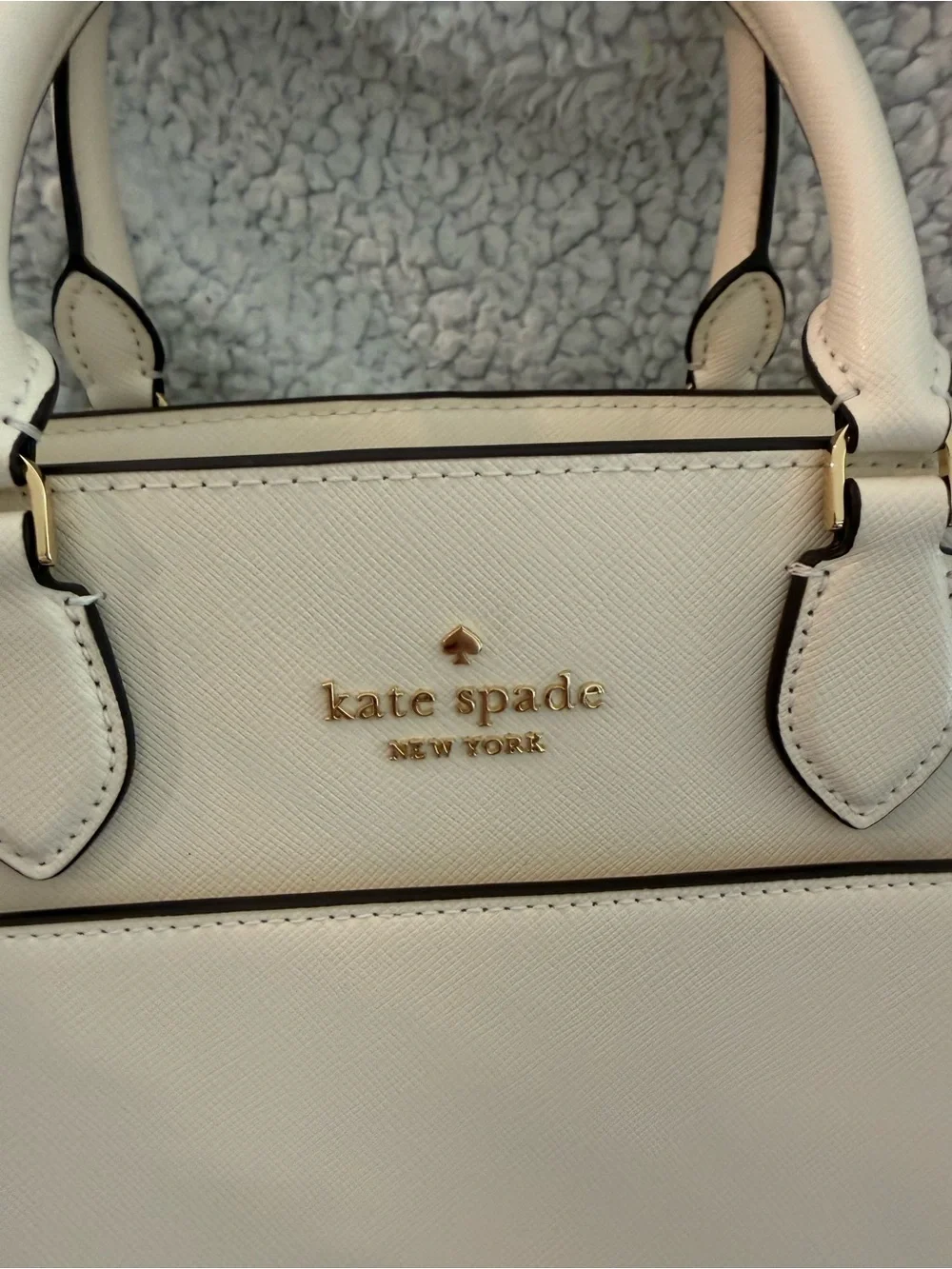 kate spade Cream Saffiano Leather Top-Handle Satchel