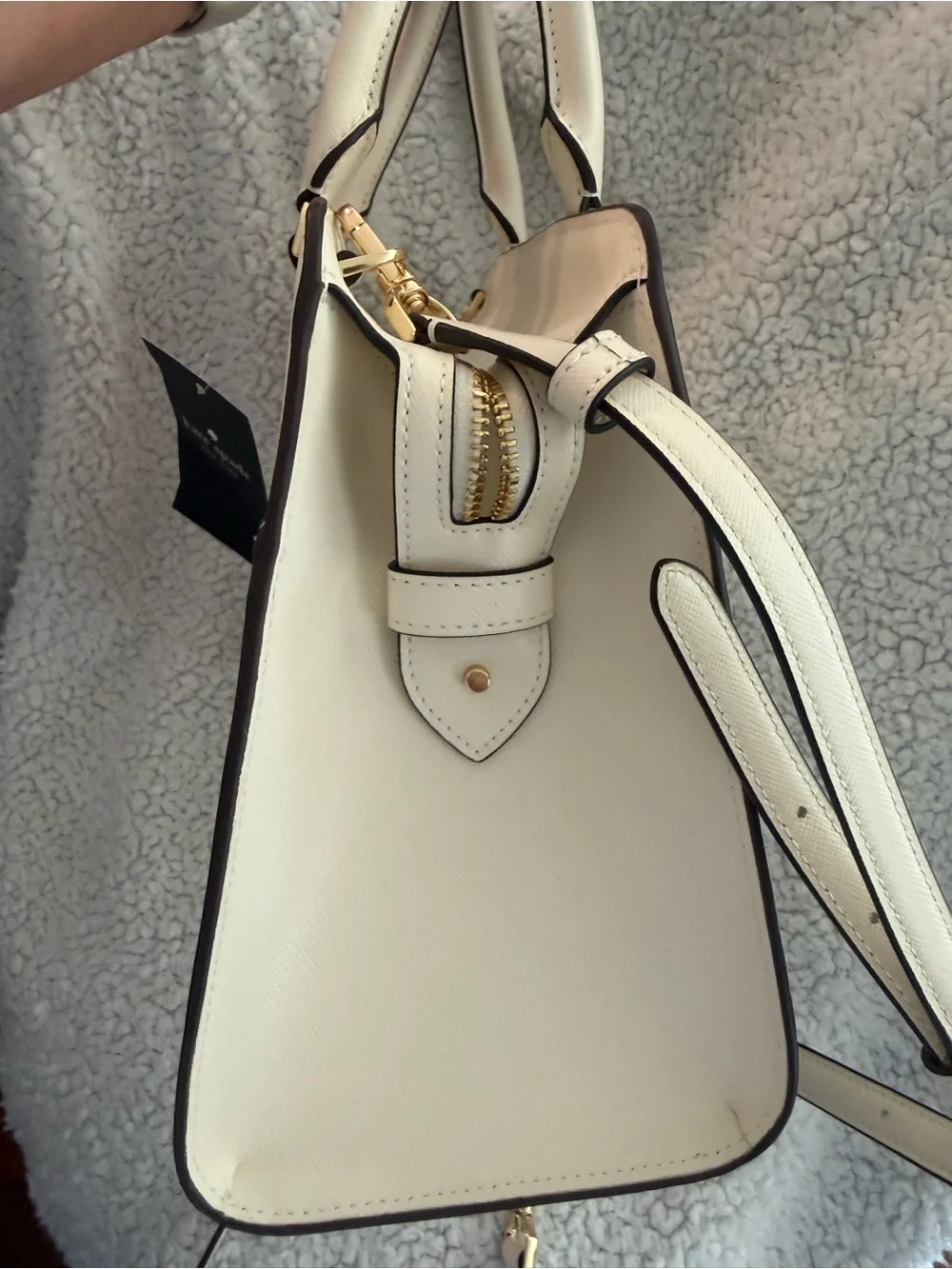 kate spade Cream Saffiano Leather Top-Handle Satchel