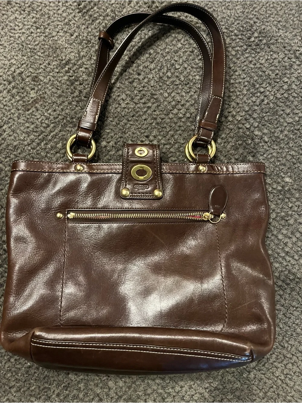 Vintage Coach Lilly Legacy 13757 Turn LockbBrown Leather Shoulder Bag