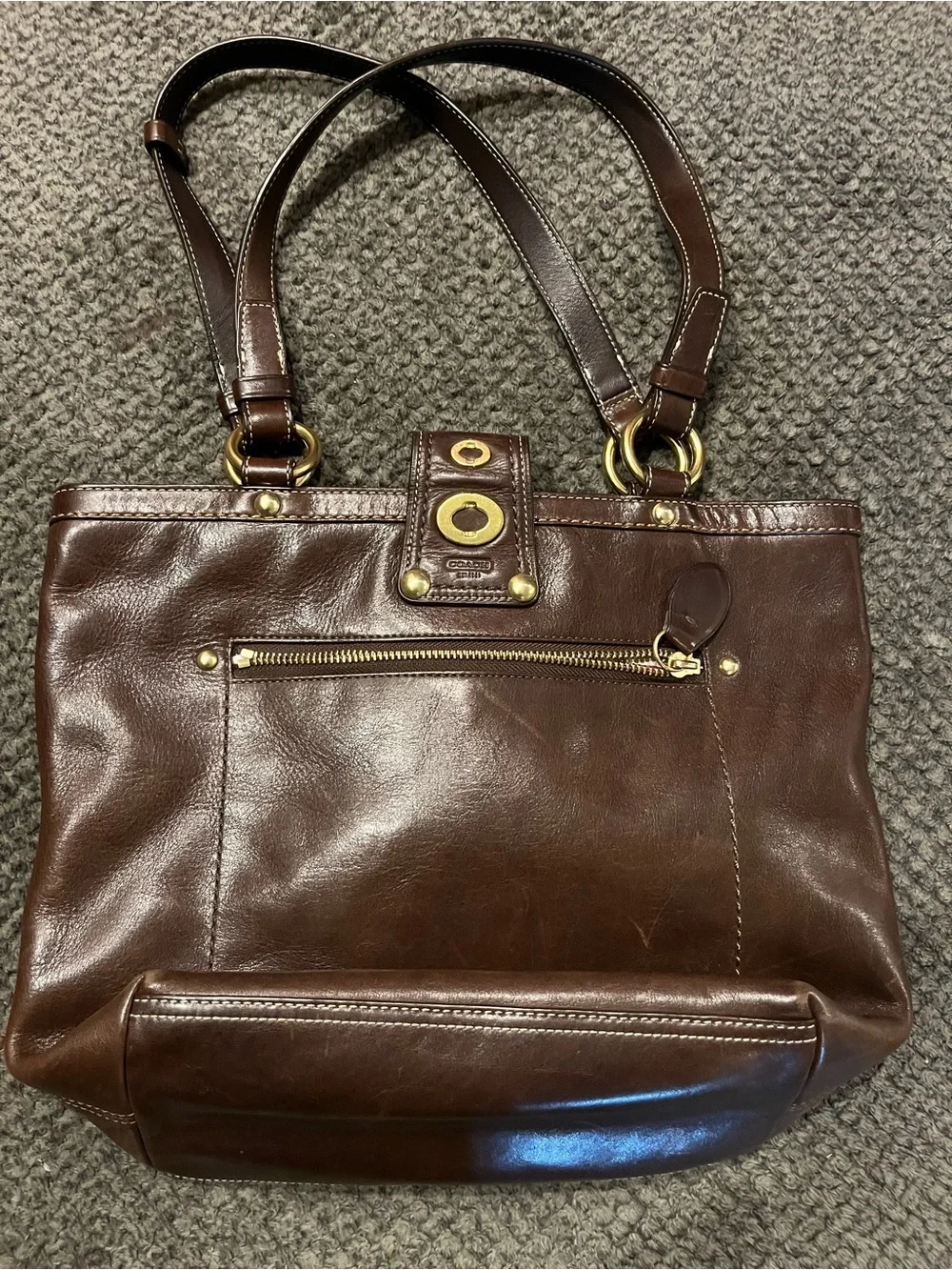 Vintage Coach Lilly Legacy 13757 Turn LockbBrown Leather Shoulder Bag