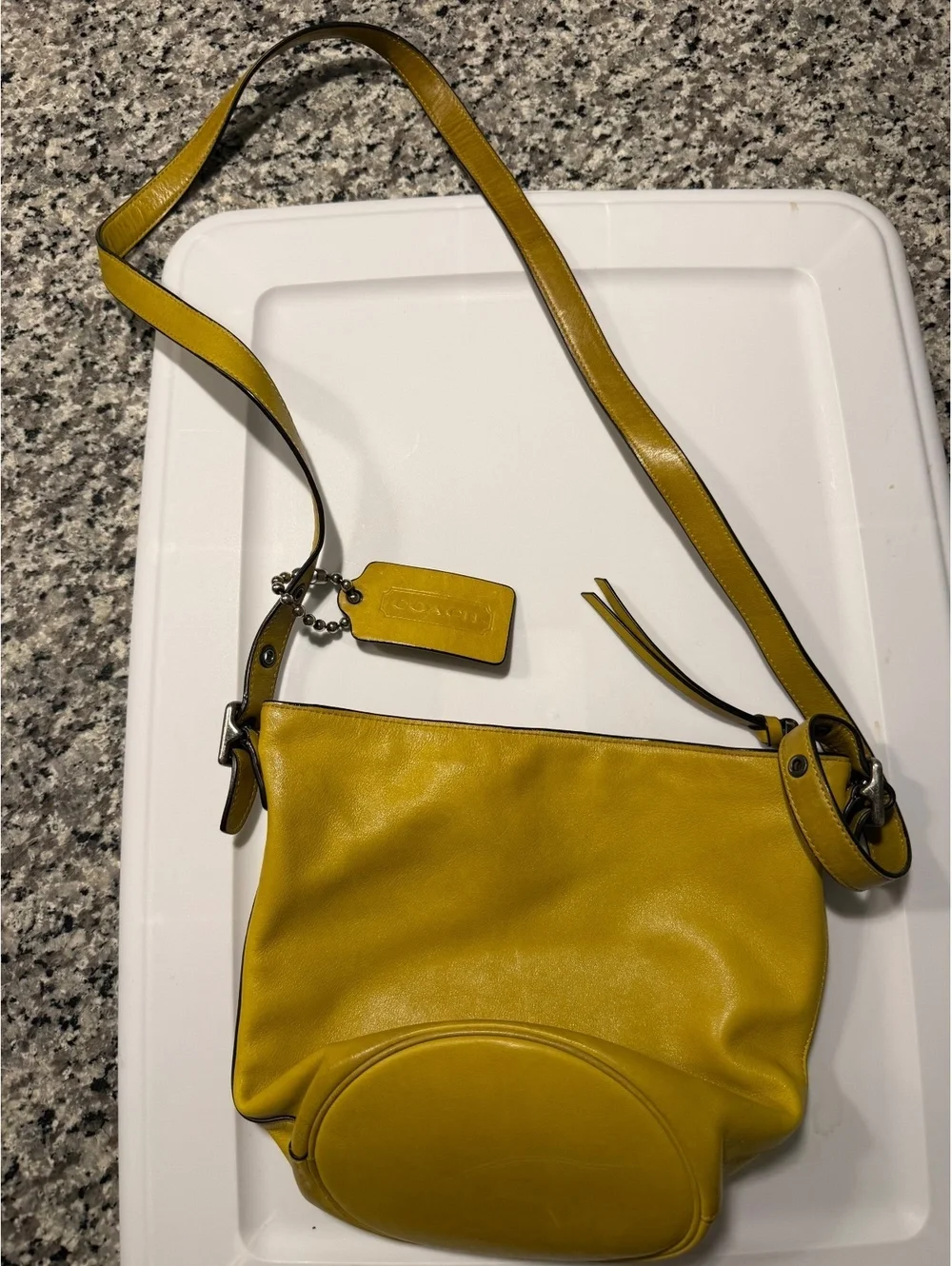 Coach Mustard Yellow Leather Crossbody Shoulder Bag D1481-32281